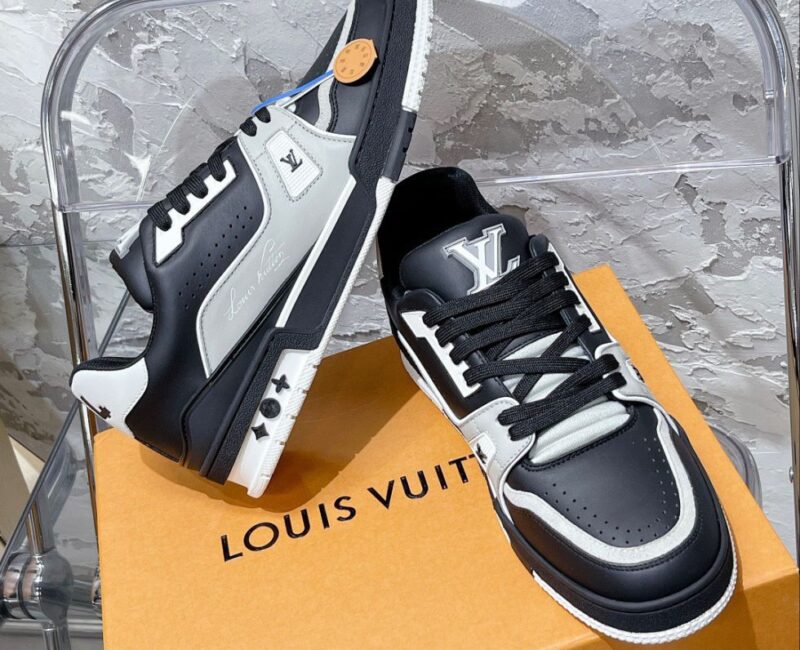 Giày Louis Vuitton LV Trainer Đen Xám Like Auth