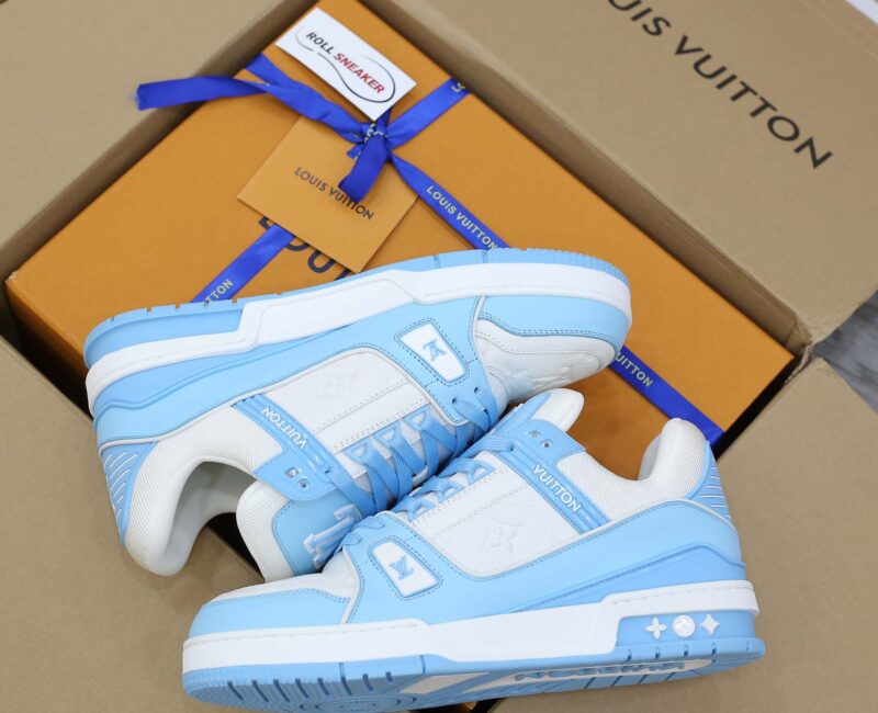 Giày Louis Vuitton Lv Trainer Monogram Blue Like Auth