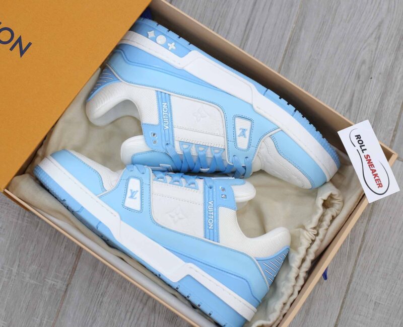 Giày Louis Vuitton Lv Trainer Monogram Blue Xanh Like Auth