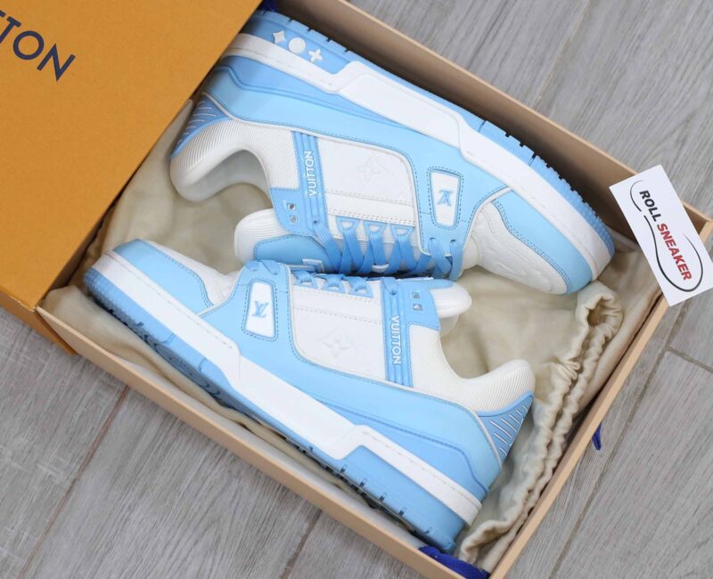 Giày Louis Vuitton Lv Trainer Monogram Blue Like Auth