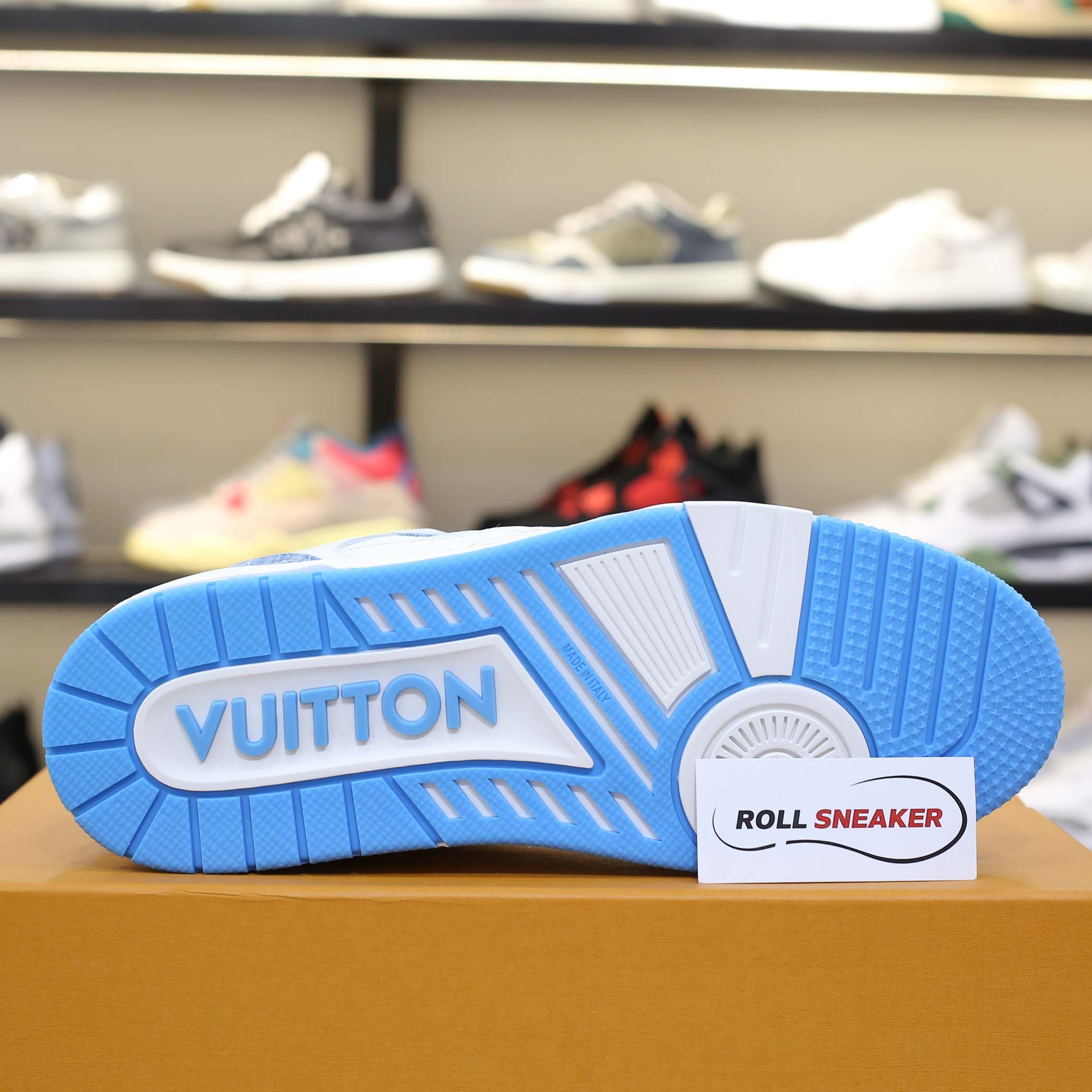 Louis Vuitton Lv Trainer Monogram Denim Blue quai Velcro