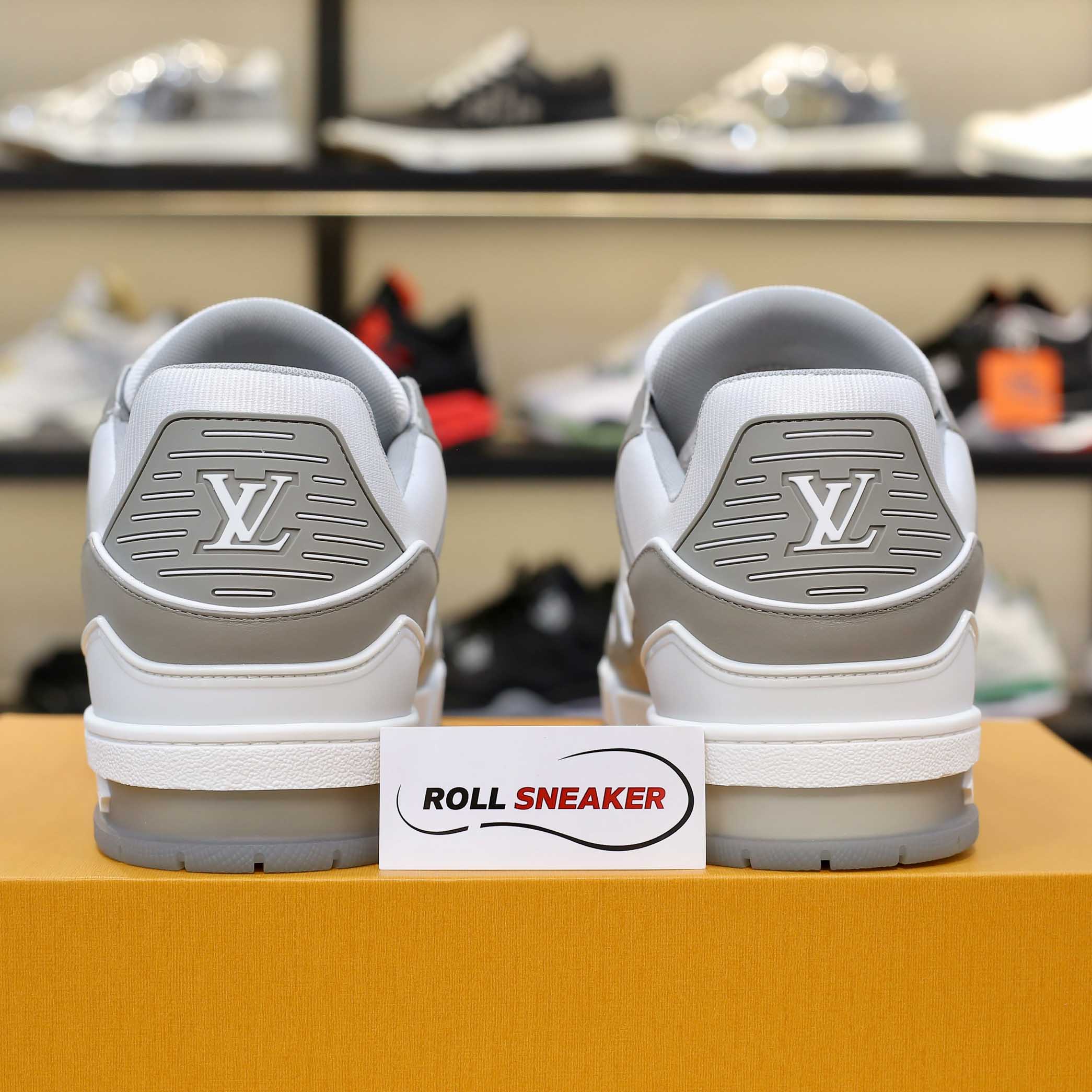Giày Louis Vuitton Lv Trainer Monogram Grey Đế Nâu Like Auth