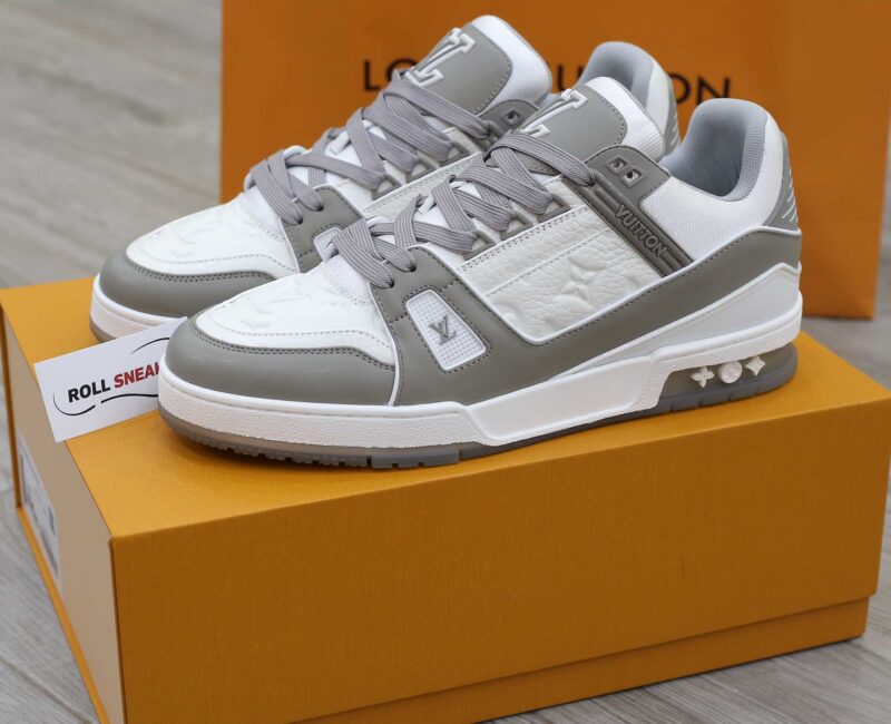 Giày Louis Vuitton Lv Trainer Monogram Grey Đế Nâu Like Auth