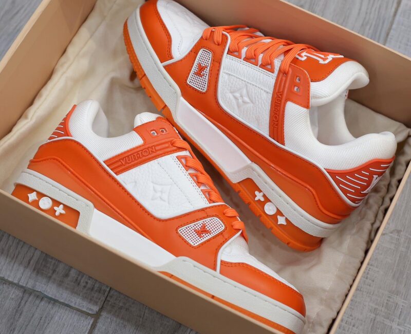 Giày Louis Vuitton Lv Trainer Monogram Orange Like Auth