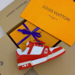 Giày Louis Vuitton Lv Trainer Monogram Đỏ Red Like Auth