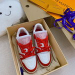 Giày Louis Vuitton Lv Trainer Monogram Red Like Auth