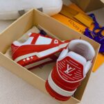 Giày Louis Vuitton Lv Trainer Monogram Red Like Auth