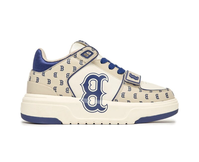 Giày MLB Chunky Liner Mid Classic Monogram Boston Red Sox L.Beige Like Auth