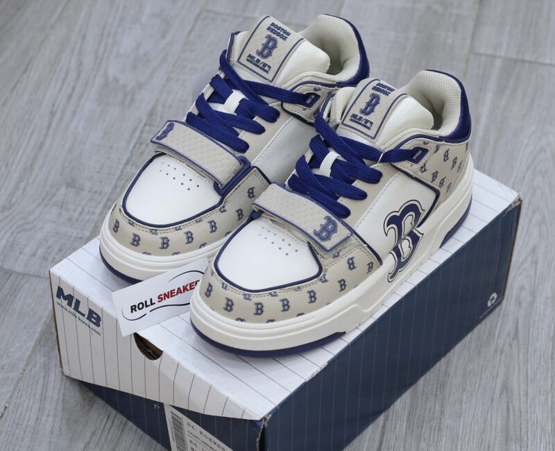 Giày MLB Chunky Liner Mid Classic Monogram Boston Red Sox L.Beige Like Auth