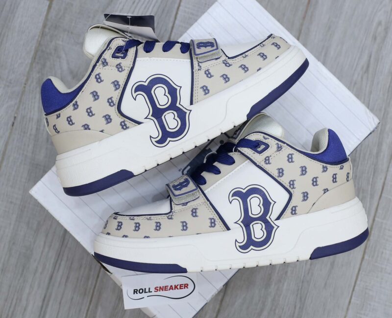Giày MLB Chunky Liner Mid Classic Monogram Boston Red Sox L.Beige Like Auth