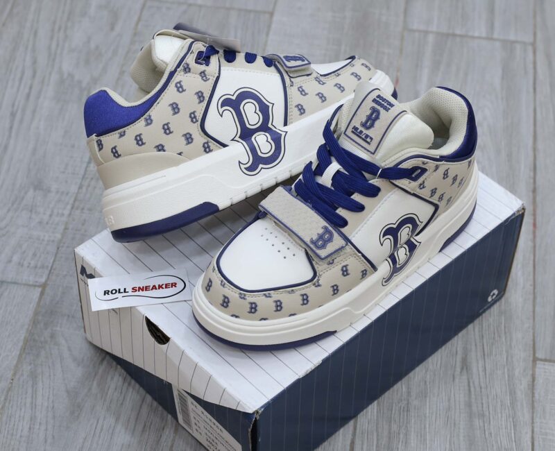 Giày MLB Chunky Liner Mid Classic Monogram Boston Red Sox L.Beige Like Auth