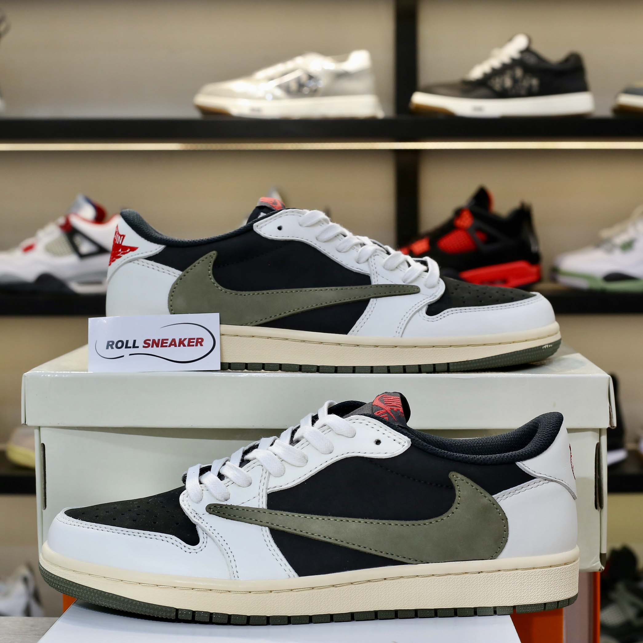 Giày Nike Air Jordan 1 Low Travis Scott ‘Olive’ Like Auth