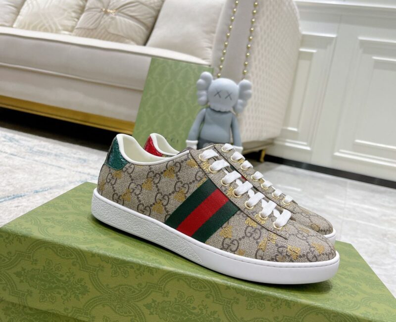 Giày Gucci Ace GG Supreme Canvas with Bees Like Auth