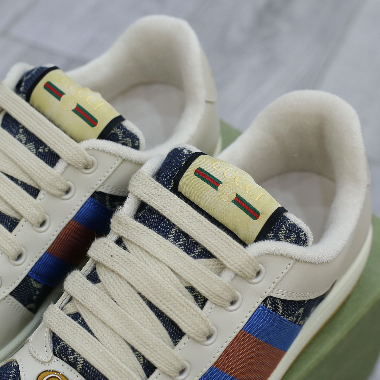 Giày Gucci GG Screener White Blue Like Auth