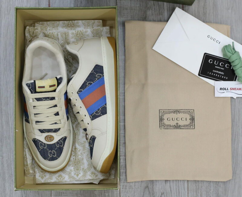 Giày Gucci GG Screener White Blue Like Auth