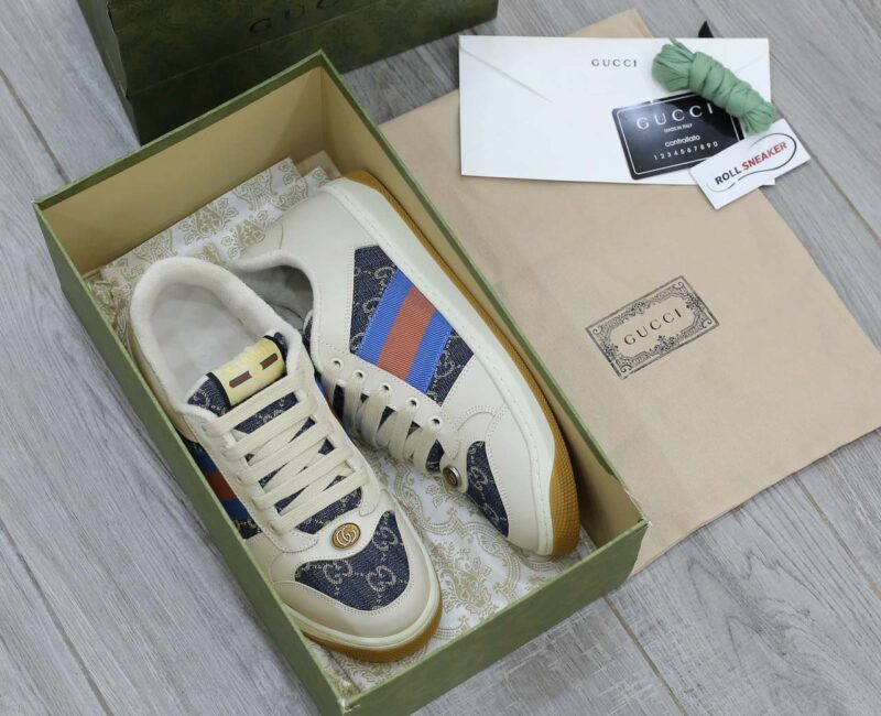 Giày Gucci GG Screener White Blue Like Auth