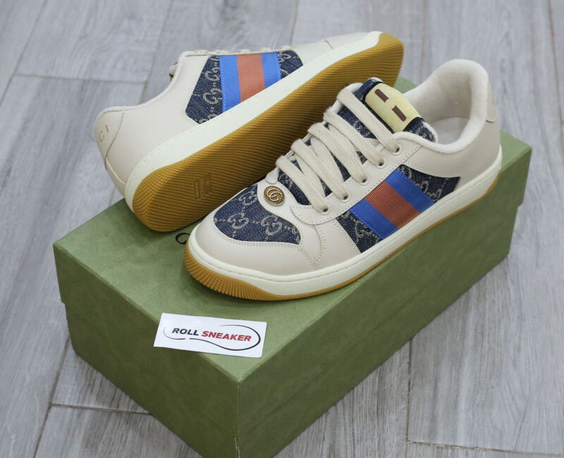 Giày Gucci GG Screener White Blue Like Auth