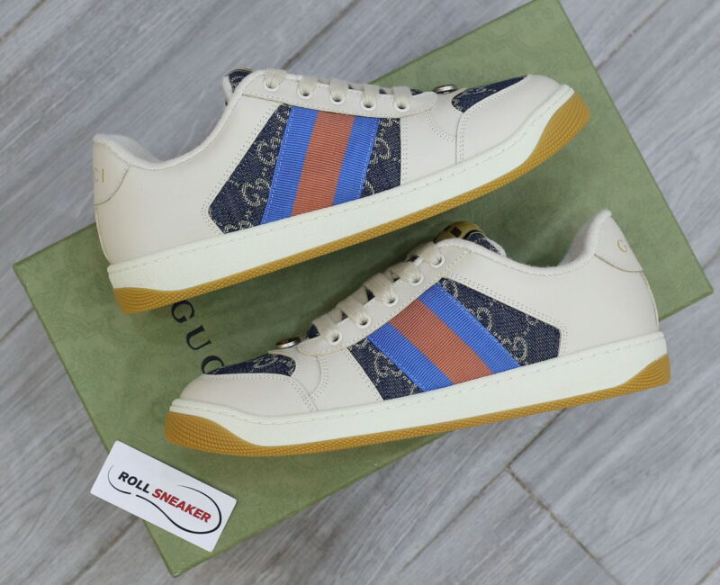 Giày Gucci GG Screener White Blue Like Auth