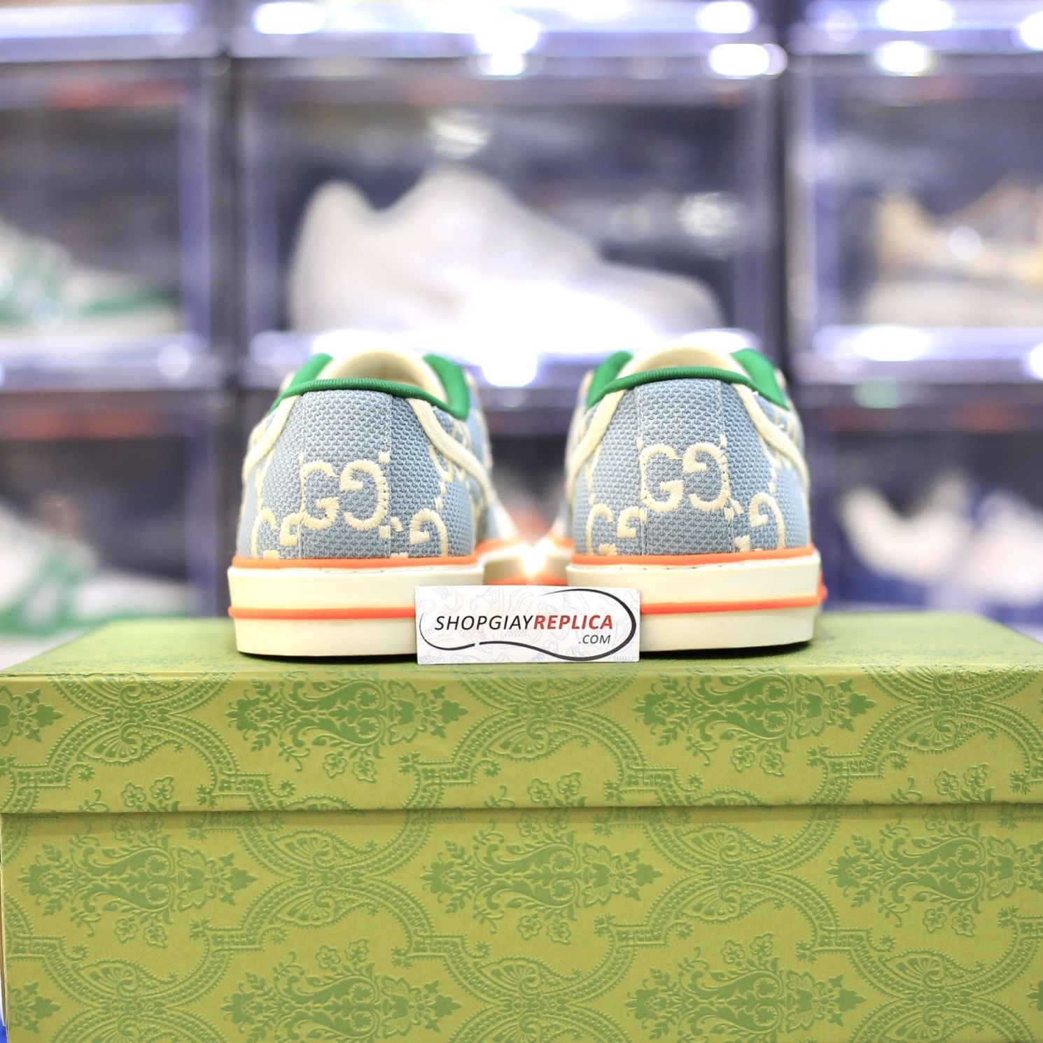 Giày Gucci Tennis 1977 Light Blue Like Auth