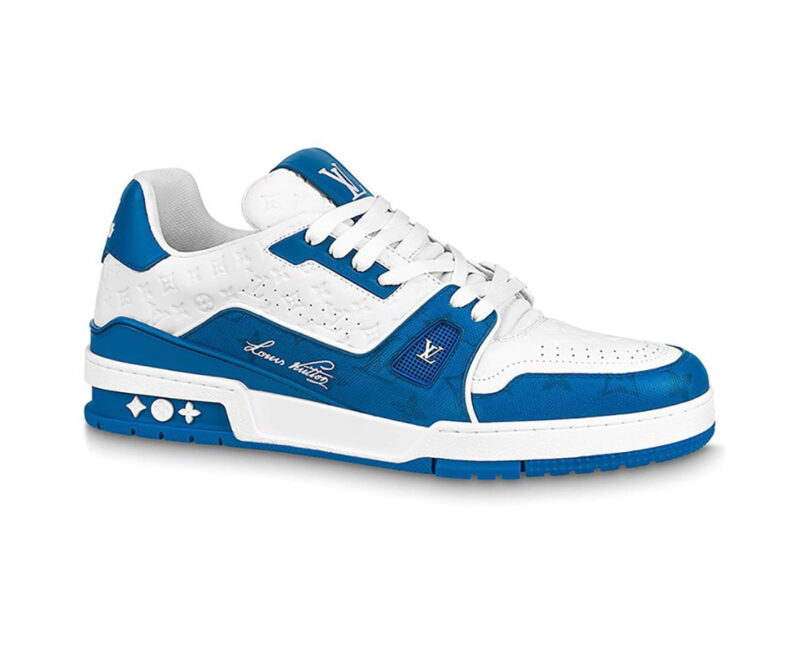 Giày Louis Vuitton Trainer #54 Signature Blue White Like Auth