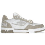 Giày Louis Vuitton Trainer Monogram Denim Beige quai Velcro Like Auth