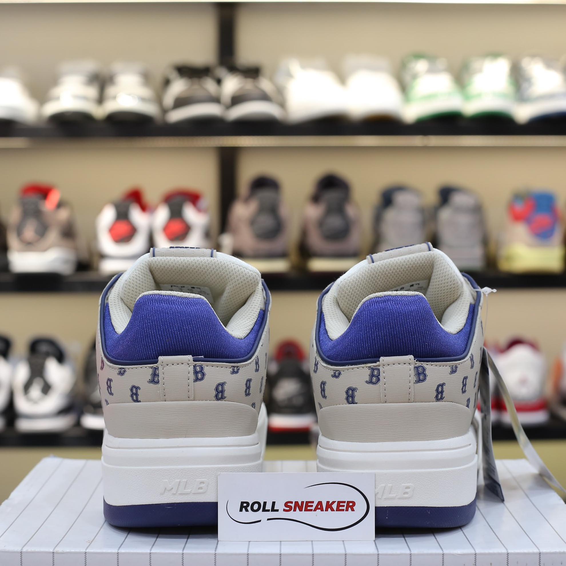 Giày MLB Chunky Liner Mid Classic Monogram Boston Red Sox L.Beige Like Auth