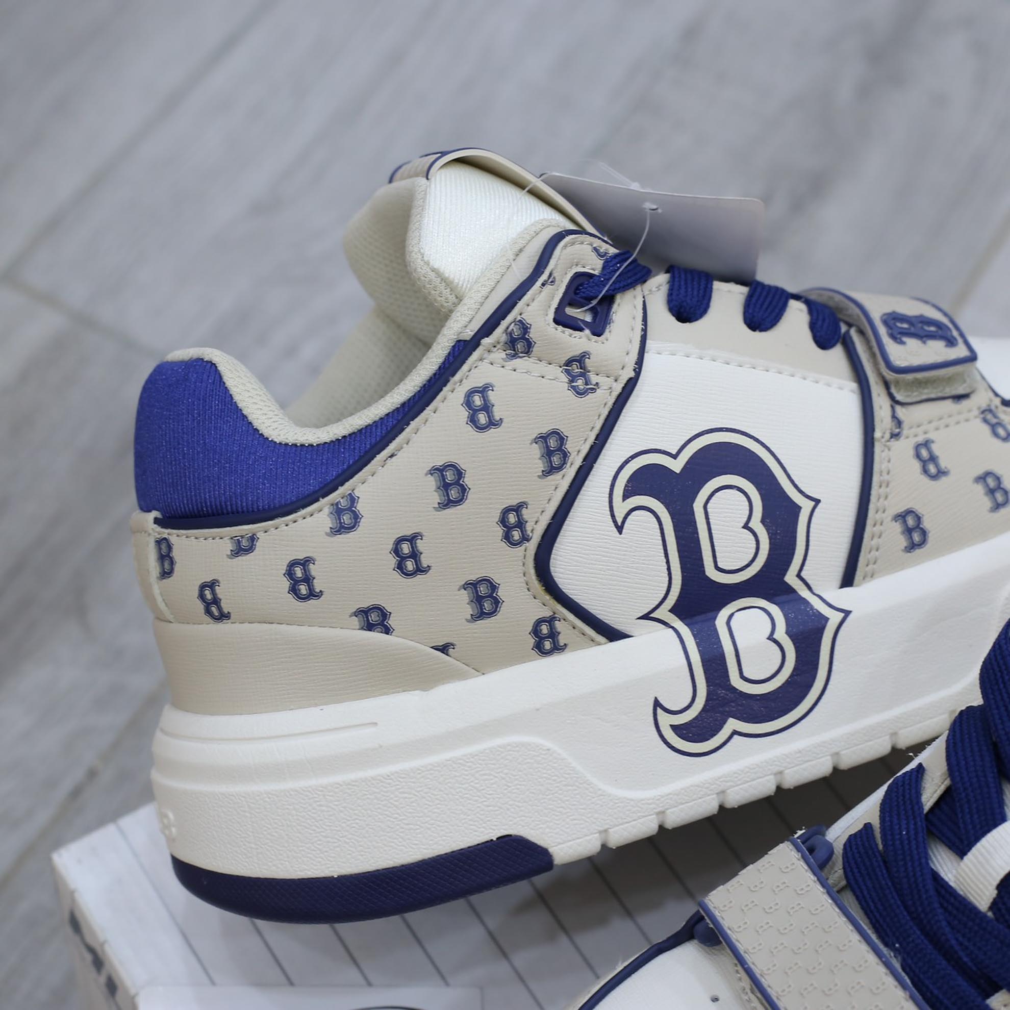 Giày MLB Chunky Liner Mid Classic Monogram Boston Red Sox L.Beige Like Auth