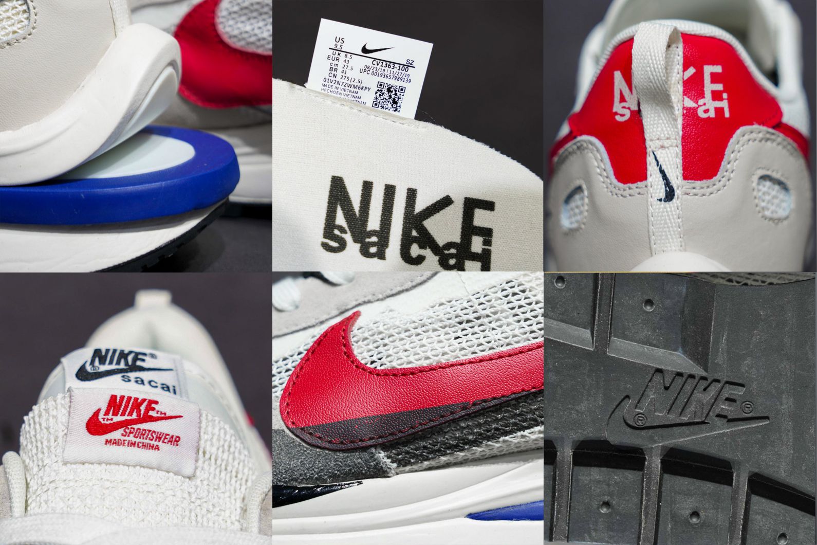 Giày Nike Sacai Vaporwaffle Sport Fuchsia Game Royal Like Auth