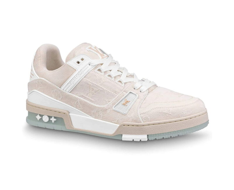 Giày Louis Vuitton LV Trainer Beige Monogram Demin Like Auth