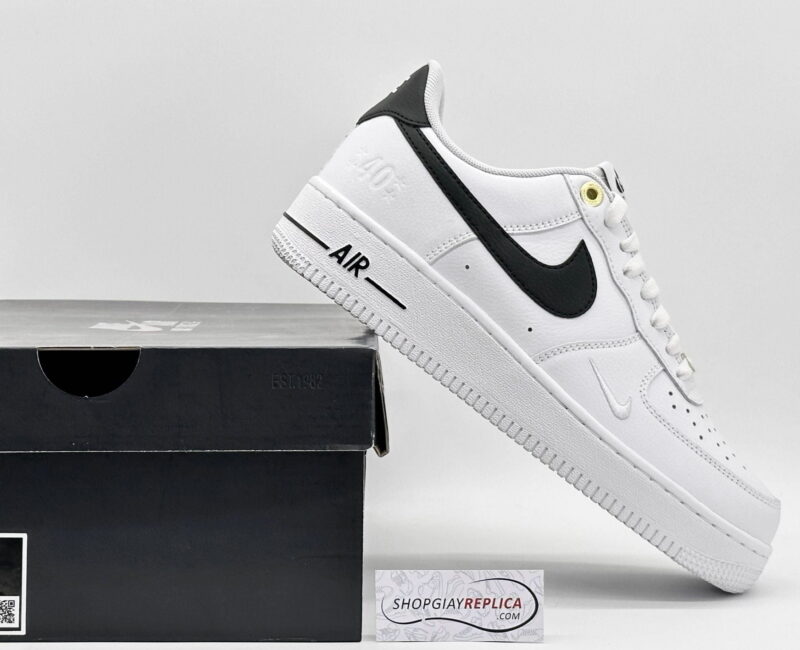 Giày Nike Air Force 1 ’07 LV8 ’40th Anniversary – White Black’ Like Auth