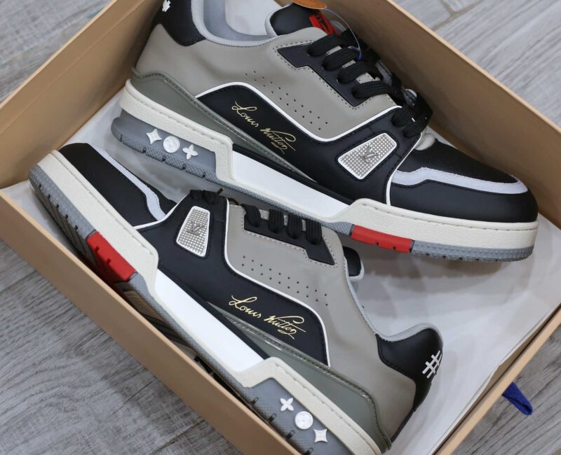 Giày Louis Vuitton Lv Trainer #54 Signature Black Grey Red Like Auth