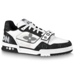 Giày Louis Vuitton Lv Trainer Monogram Black Đen quai Velcro Like Auth