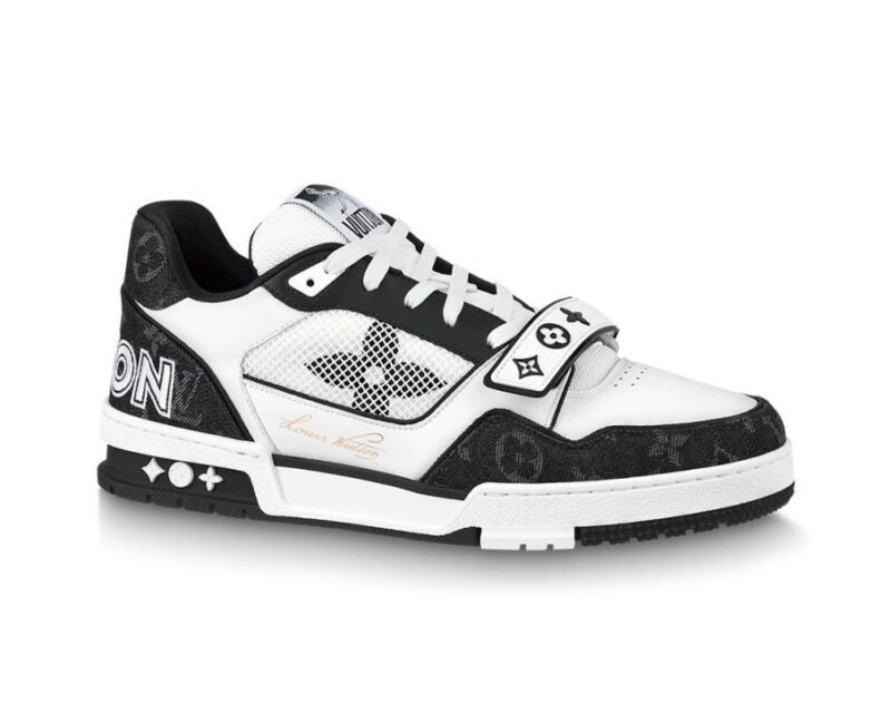 Giày Louis Vuitton Lv Trainer Monogram Black Đen quai Velcro Like Auth