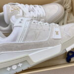 Giày Louis Vuitton LV Trainer Monogram Demin màu Beige Like Auth