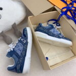 Giày Louis Vuitton LV Trainer Monogram Denim Blue Like Auth
