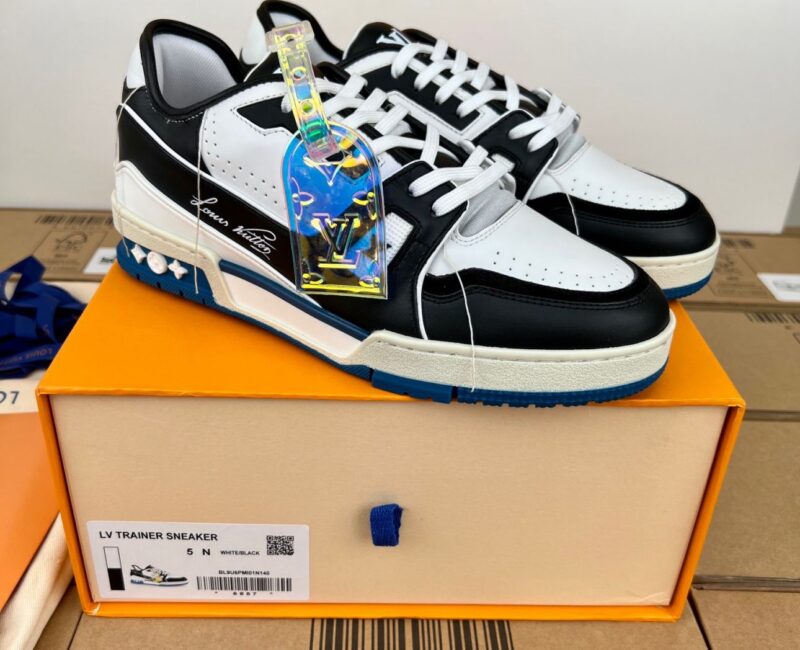 Giày Louis Vuitton Lv Trainer Đen Trăng Xanh