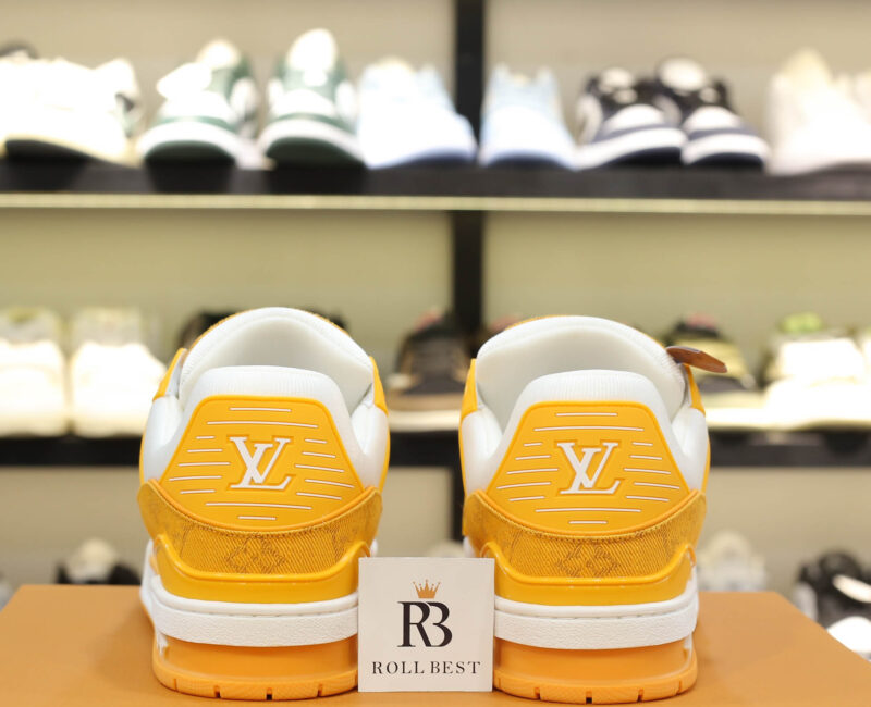 Giày Louis Vuitton Lv Trainer Yellow Monogram Denim Best Quality