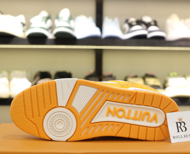 Giày Louis Vuitton Lv Trainer Yellow Monogram Denim Best Quality