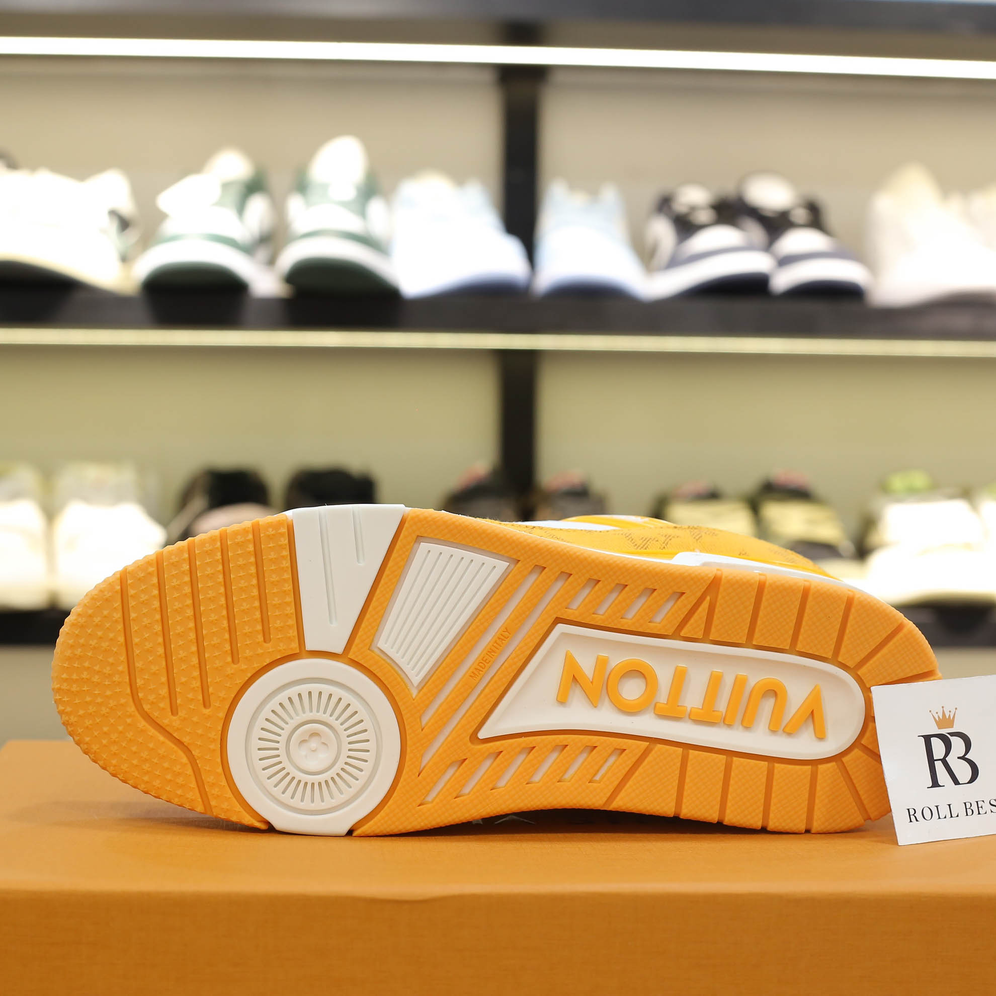 Giày Louis Vuitton Lv Trainer Yellow Monogram Denim Best Quality