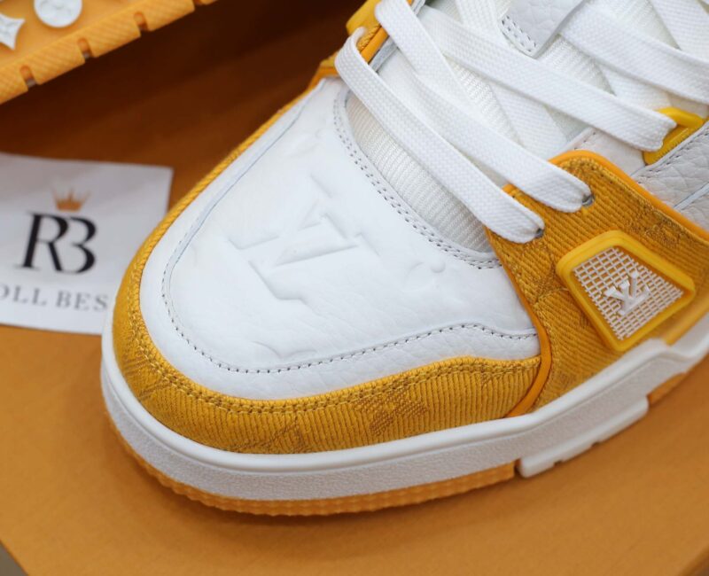 Giày Louis Vuitton Lv Trainer Yellow Monogram Denim màu vàng