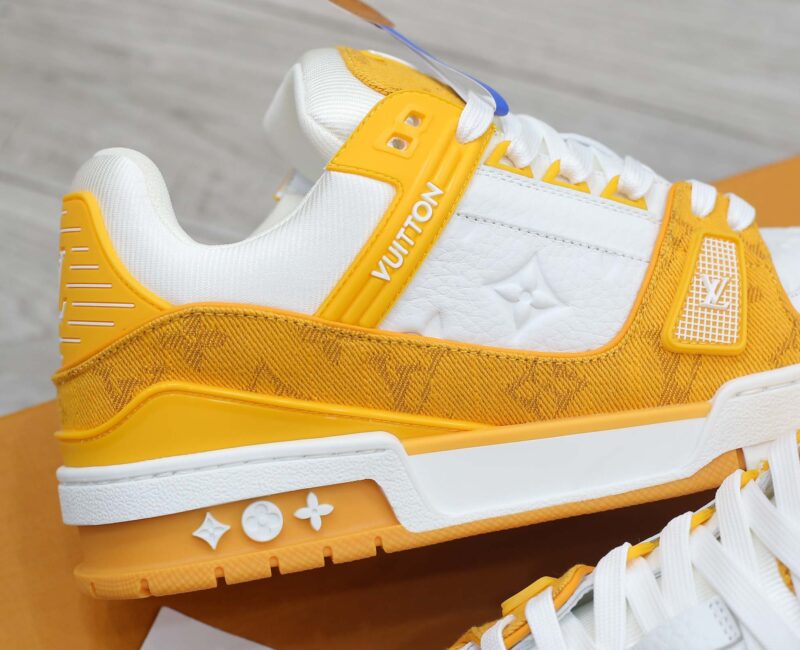 Giày Louis Vuitton Lv Trainer Yellow Monogram Denim màu vàng