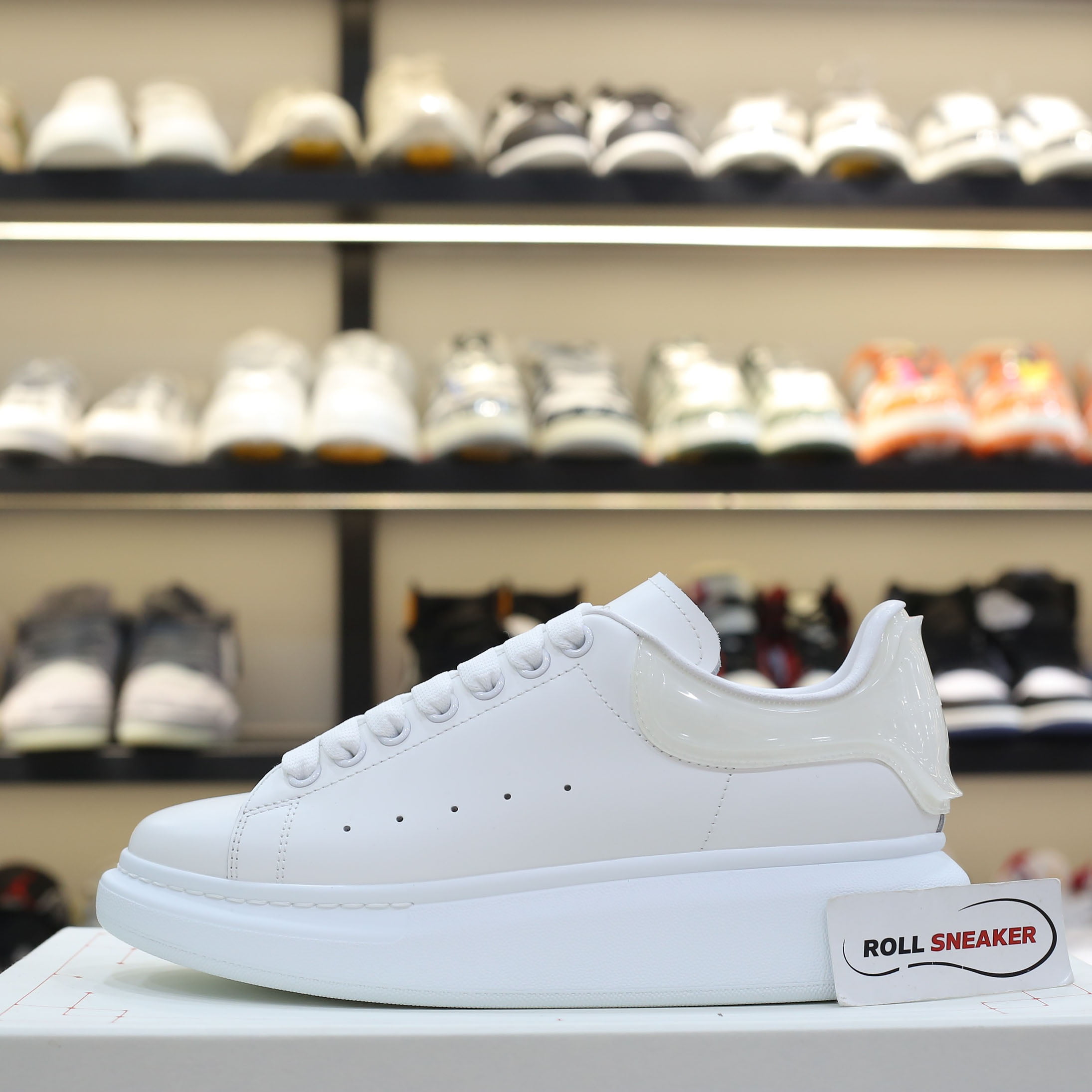 Giày Alexander Mcqueen Gót Trắng Trong Like Auth