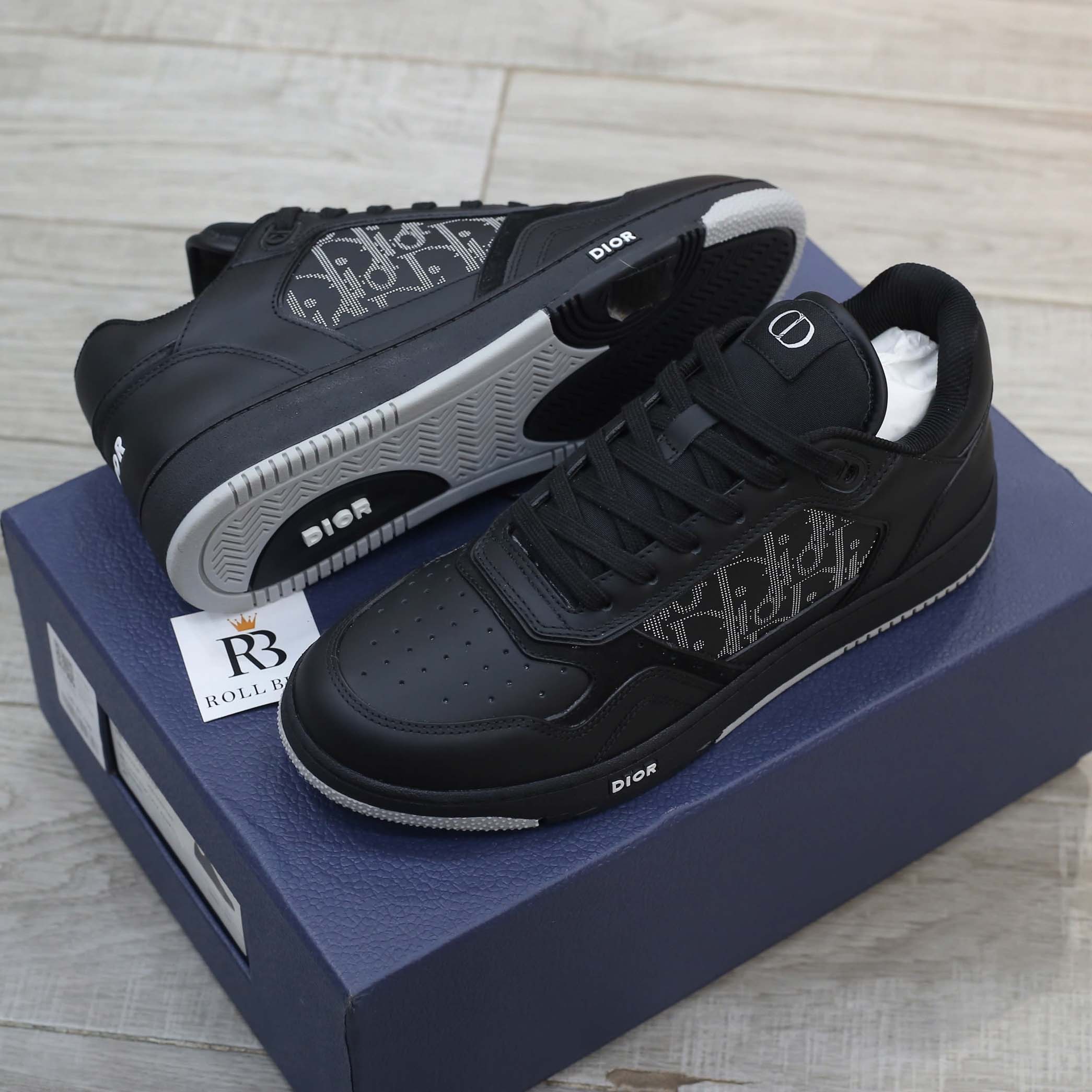 Giày Dior B27 Low Black họa tiết Dior Oblique Galaxy Like Auth