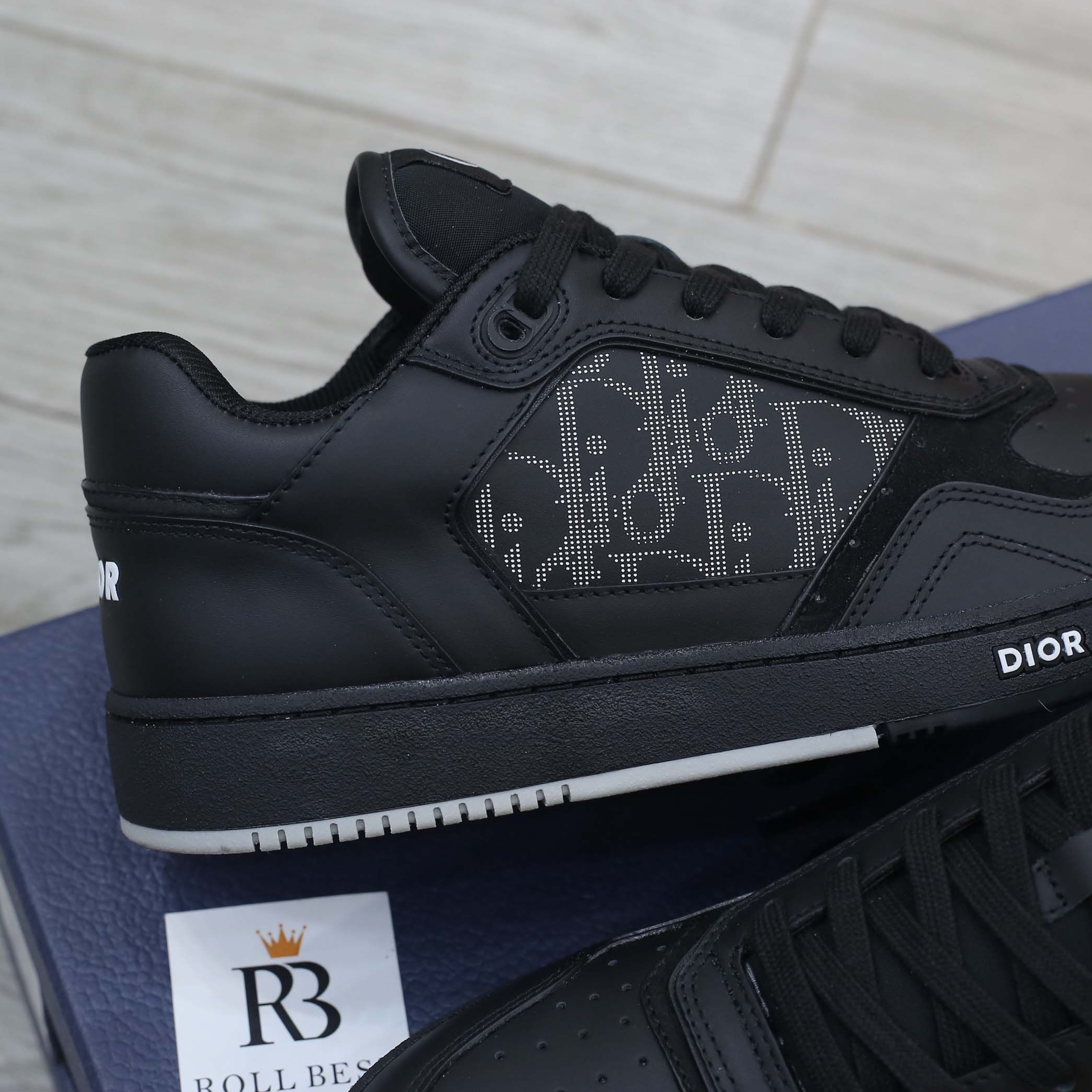 Giày Dior B27 Low Black họa tiết Dior Oblique Galaxy Like Auth