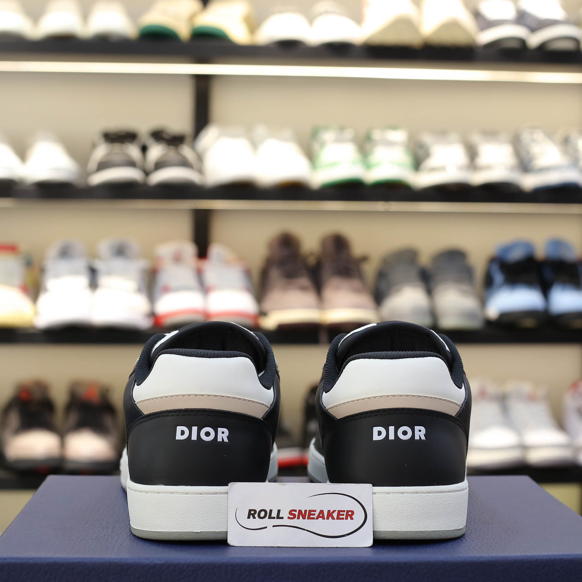 Giày Dior B27 Low Black White Beige họa tiết Dior Oblique Galaxy