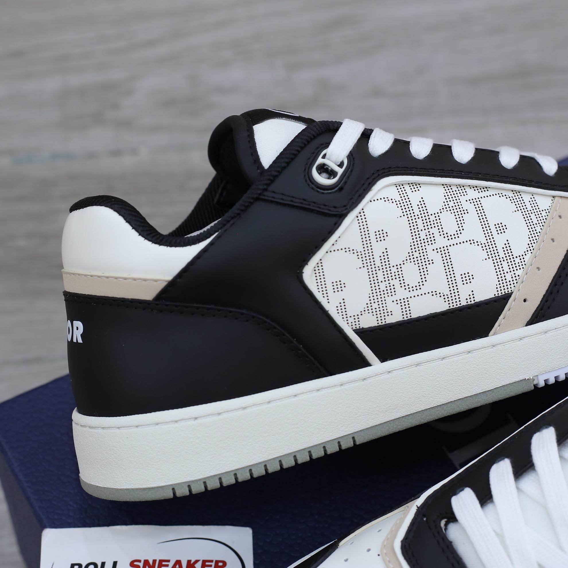 Giày Dior B27 Low Black White Beige họa tiết Dior Oblique Galaxy