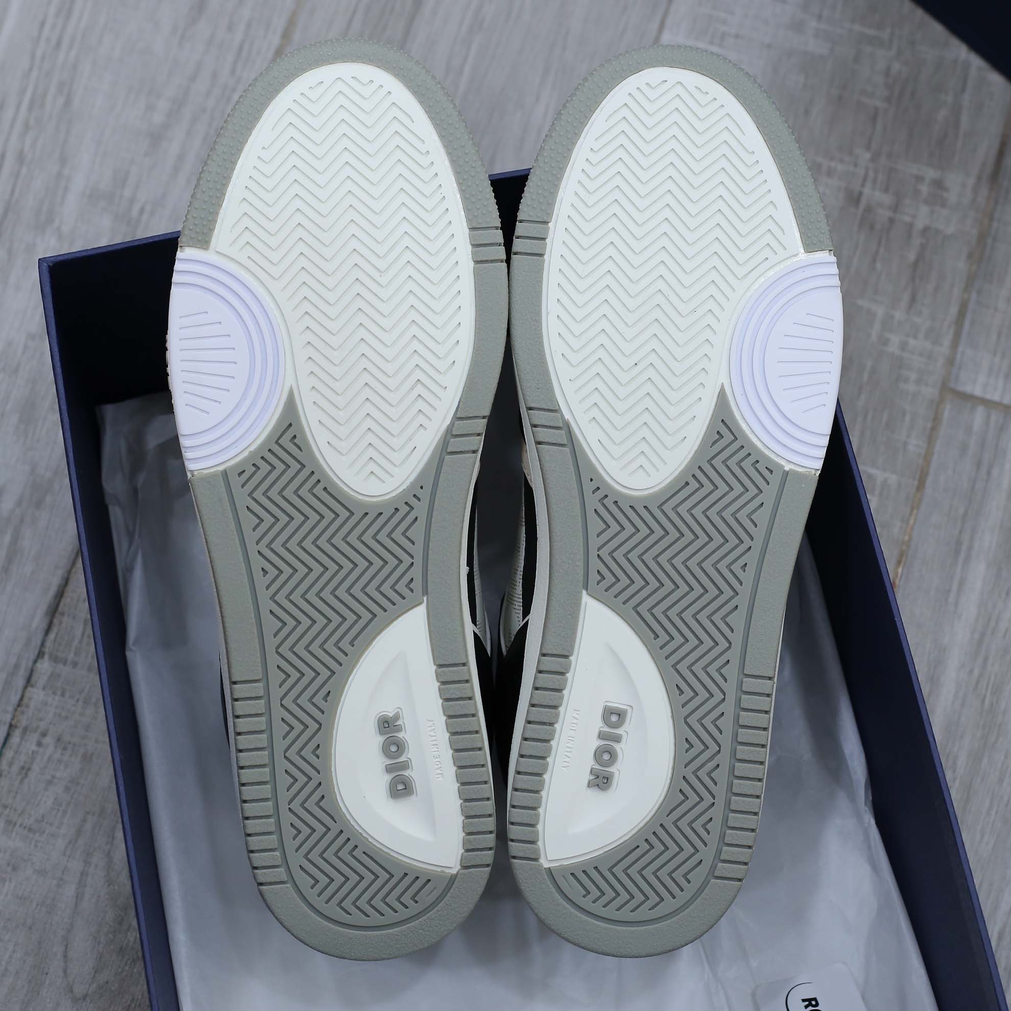 Giày Dior B27 Low Black White Beige họa tiết Dior Oblique Galaxy