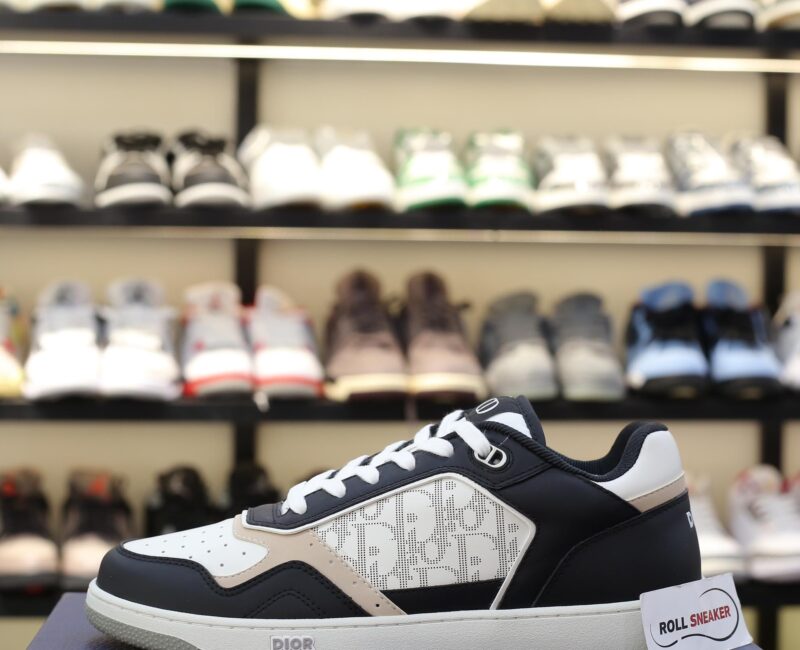 Giày Dior B27 Low Black White Beige họa tiết Dior Oblique Galaxy