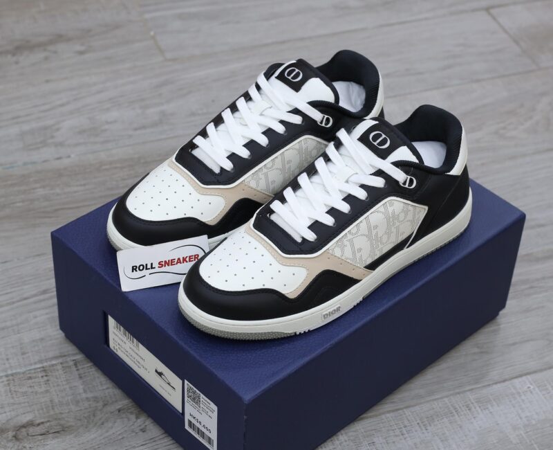 Giày Dior B27 Low Black White Beige họa tiết Dior Oblique Galaxy Like Auth