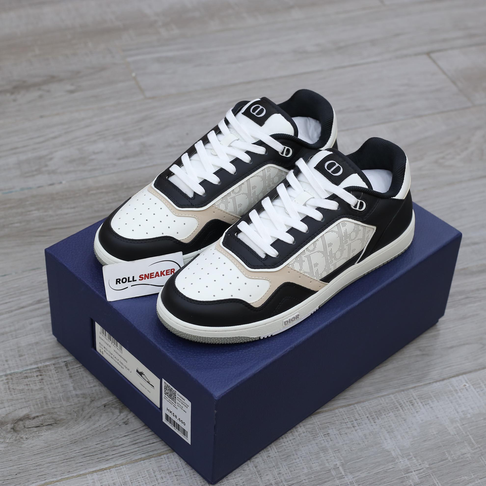 Giày Dior B27 Low Black White Beige họa tiết Dior Oblique Galaxy Like Auth
